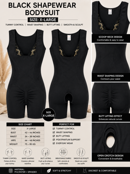 BLACK SHAPEWEAR BODYSUIT